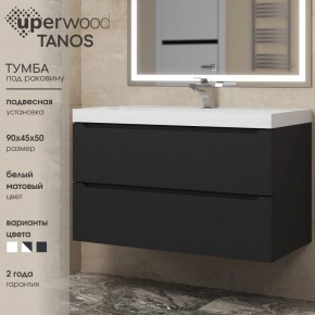 Тумба под раковину Uperwood Tanos 90 см, подвесная, черная матовая в Тюмени - tumen.ok-mebel.com | фото 3
