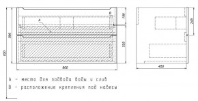Тумба под раковину Uperwood Tanos 90 см, подвесная, черная матовая в Тюмени - tumen.ok-mebel.com | фото 7