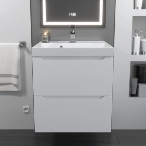 Тумба с раковиной Uperwood Tanos 50 см, подвесная, белая матовая в Тюмени - tumen.ok-mebel.com | фото 10