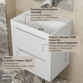 Тумба с раковиной Uperwood Tanos 50 см, подвесная, белая матовая в Тюмени - tumen.ok-mebel.com | фото 6