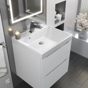 Тумба с раковиной Uperwood Tanos 50 см, подвесная, белая матовая в Тюмени - tumen.ok-mebel.com | фото 9