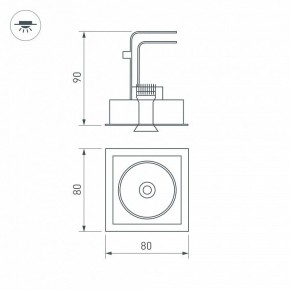 Встраиваемый светильник Arlight CL-SIMPLE-S80x80-9W Warm3000 (BK, 45 deg) 028149 в Тюмени - tumen.ok-mebel.com | фото 9